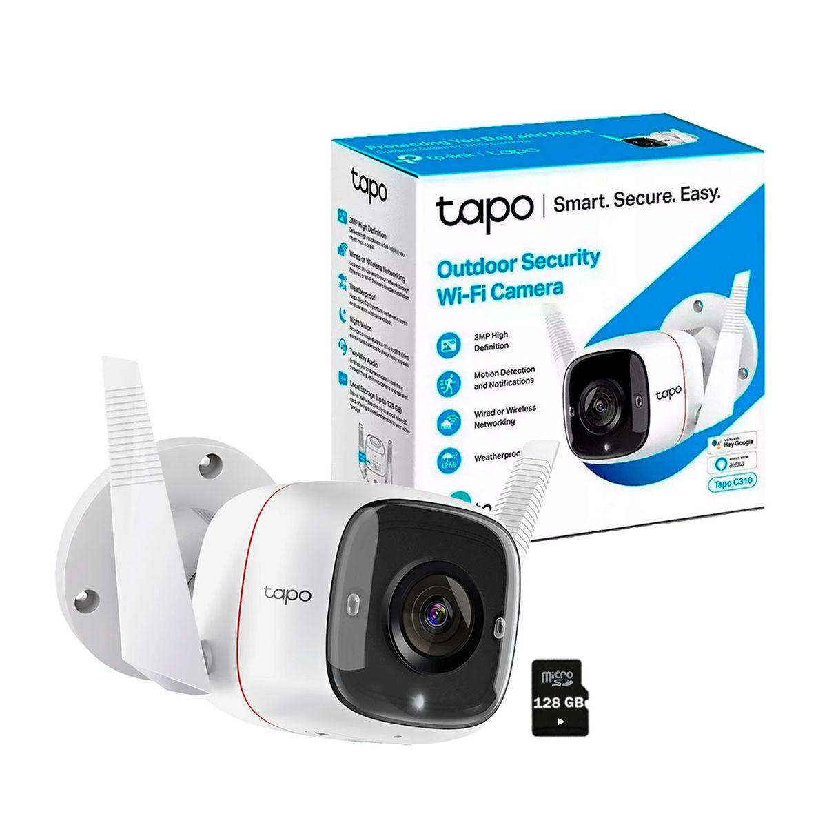 TP LINK - Tapo C310 3MP Cámara Seguridad Wi-Fi Exterior SD 128GB