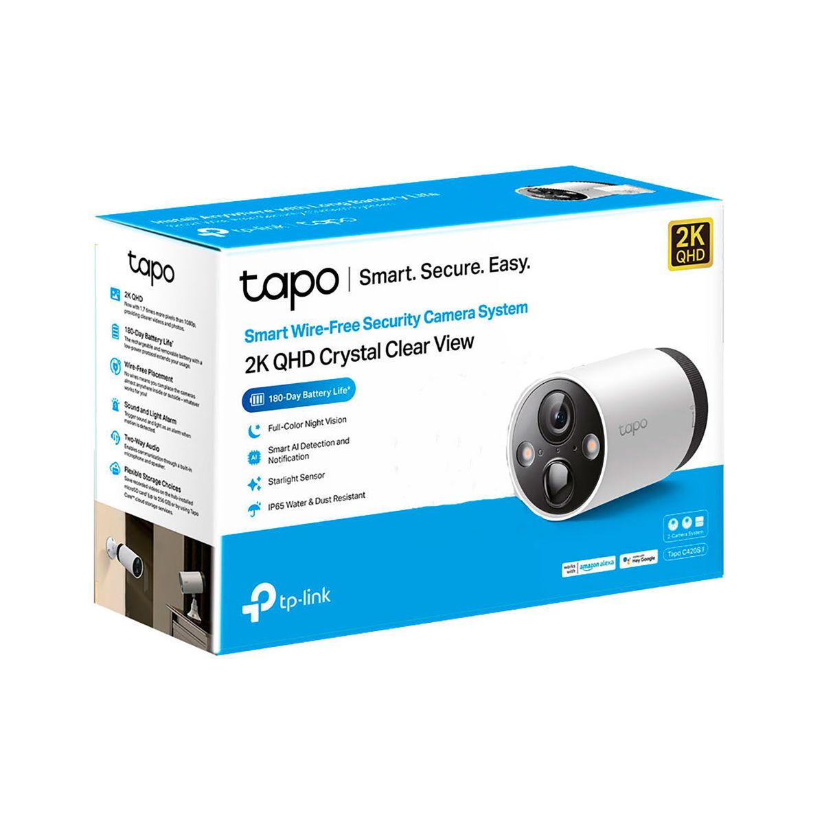 TP LINK - Tapo C420S1 2K Cámara Seguridad Wi-Fi con Batería Exterior