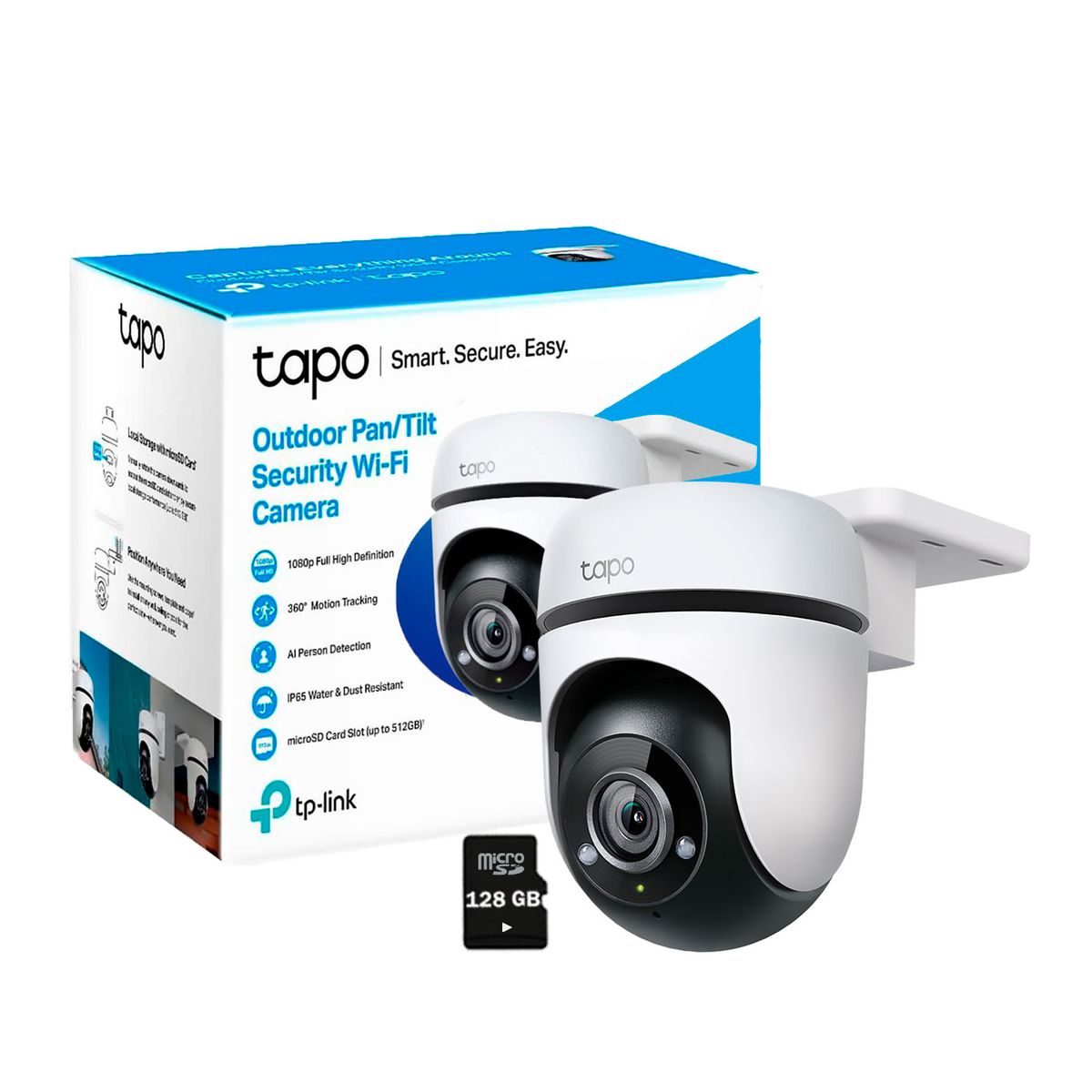 TP LINK - Tapo C500 1080P FHD Cámara Seguridad Wi-Fi Exterior 360° SD 128GB