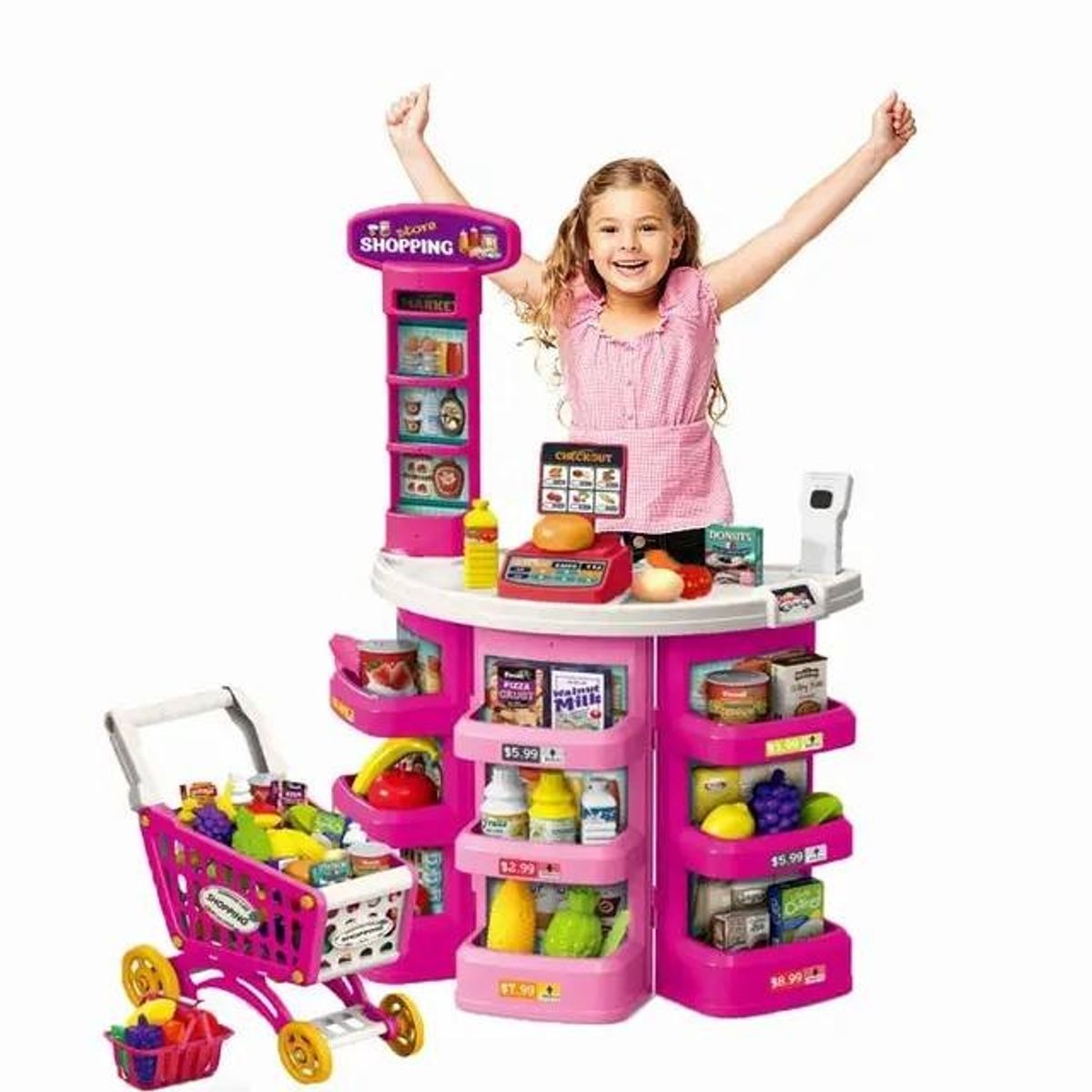 GENERICO - Minimarket Supermercado con Carrito Sonido 72 Piezas