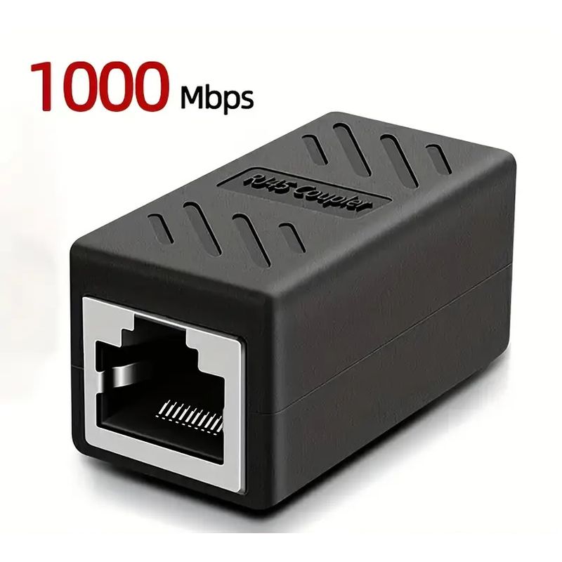 OEM - Adaptador Acoplador RJ45 Hembra a Hembra 1000 Mbps Cat 5 6 7 Extensor