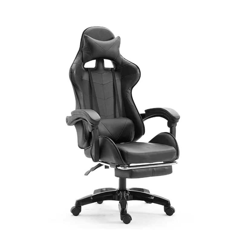 GENERICO - Silla Gamer Model S Color Negro + Reposapies