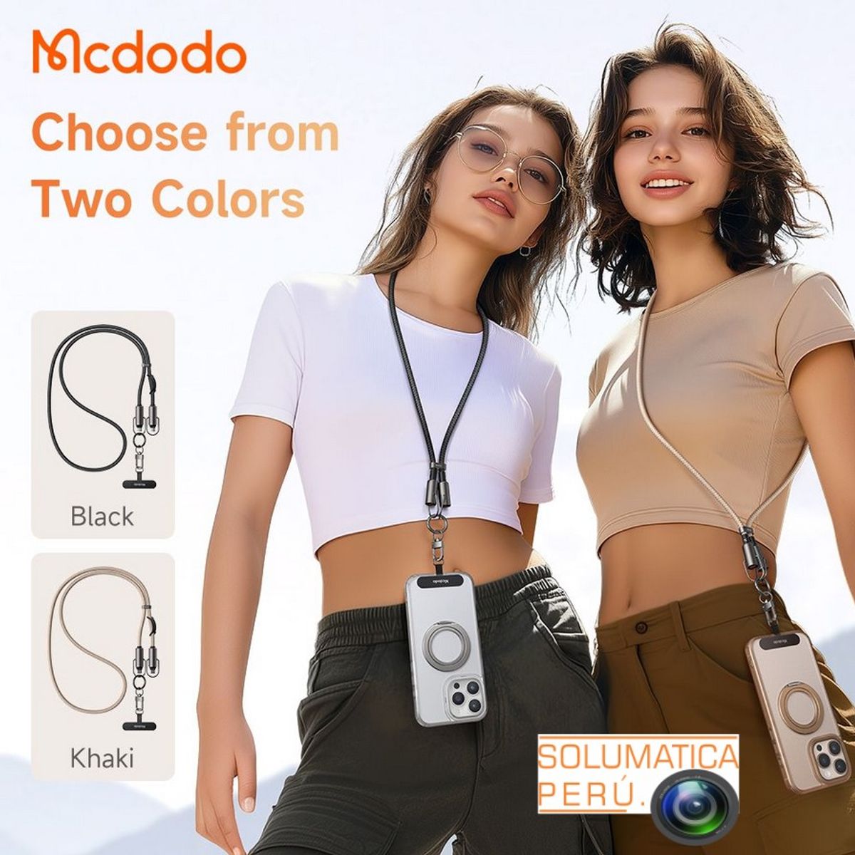 MCDODO - Correa Para Celular 2en1 - Lanyard y Cable Tipo C 60W - MCdodo