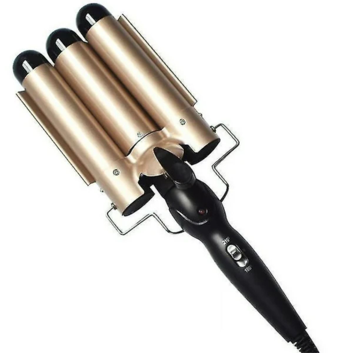 GENERICO - Rizador Profesional Ondulador de 3 Barriles para Cabello - Dorado