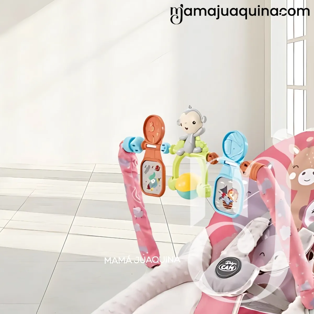 BABY - Silla Mecedora «NARAN» con Juguetes Didácticos Light Pink