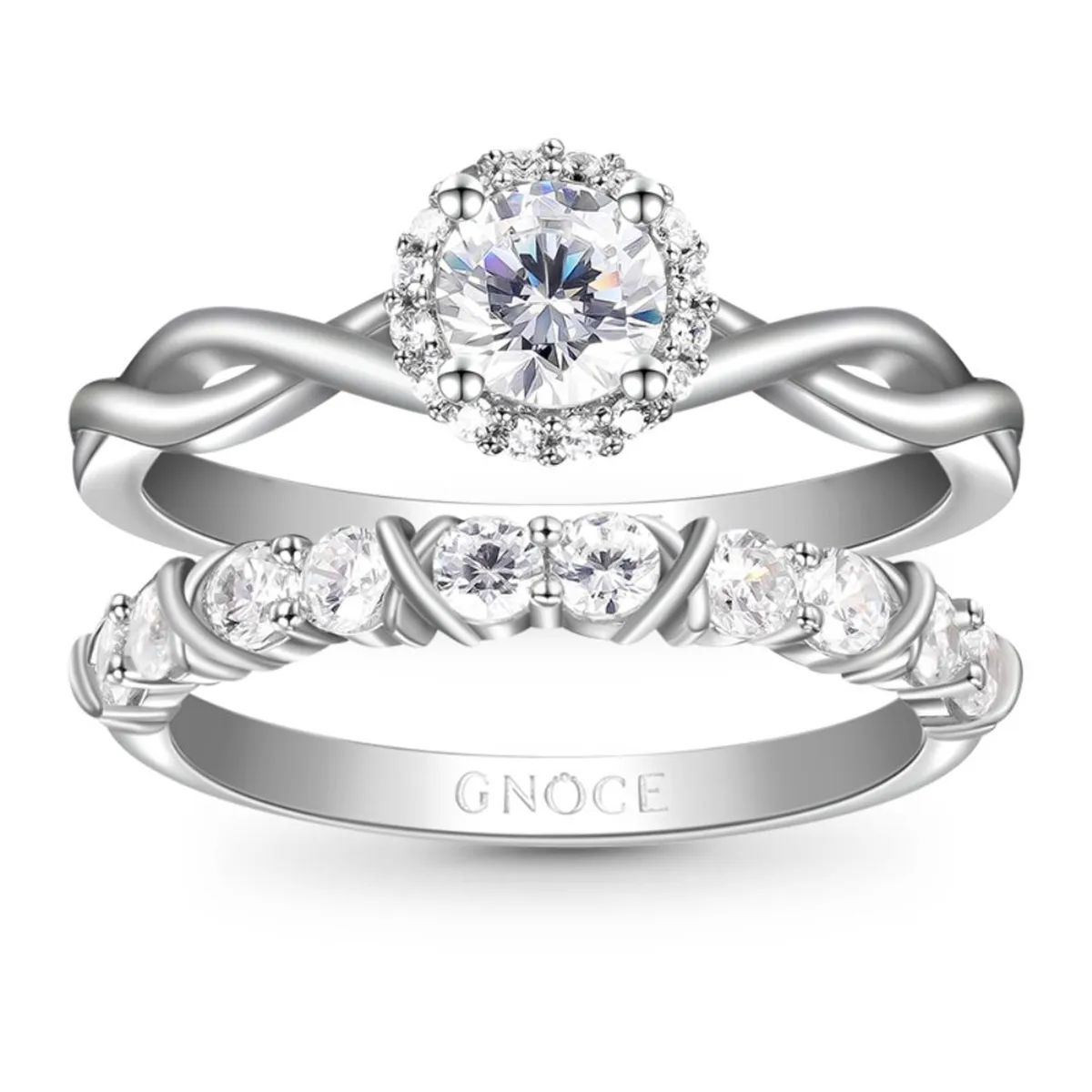 GENERICO - Anillo de Compromiso Gnoce Apilable Transparente Plata 925