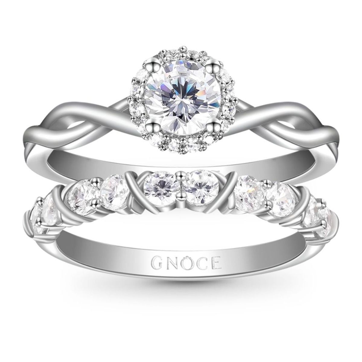 GENERICO - Anillo de Compromiso Gnoce Apilable Transparente Plata 925