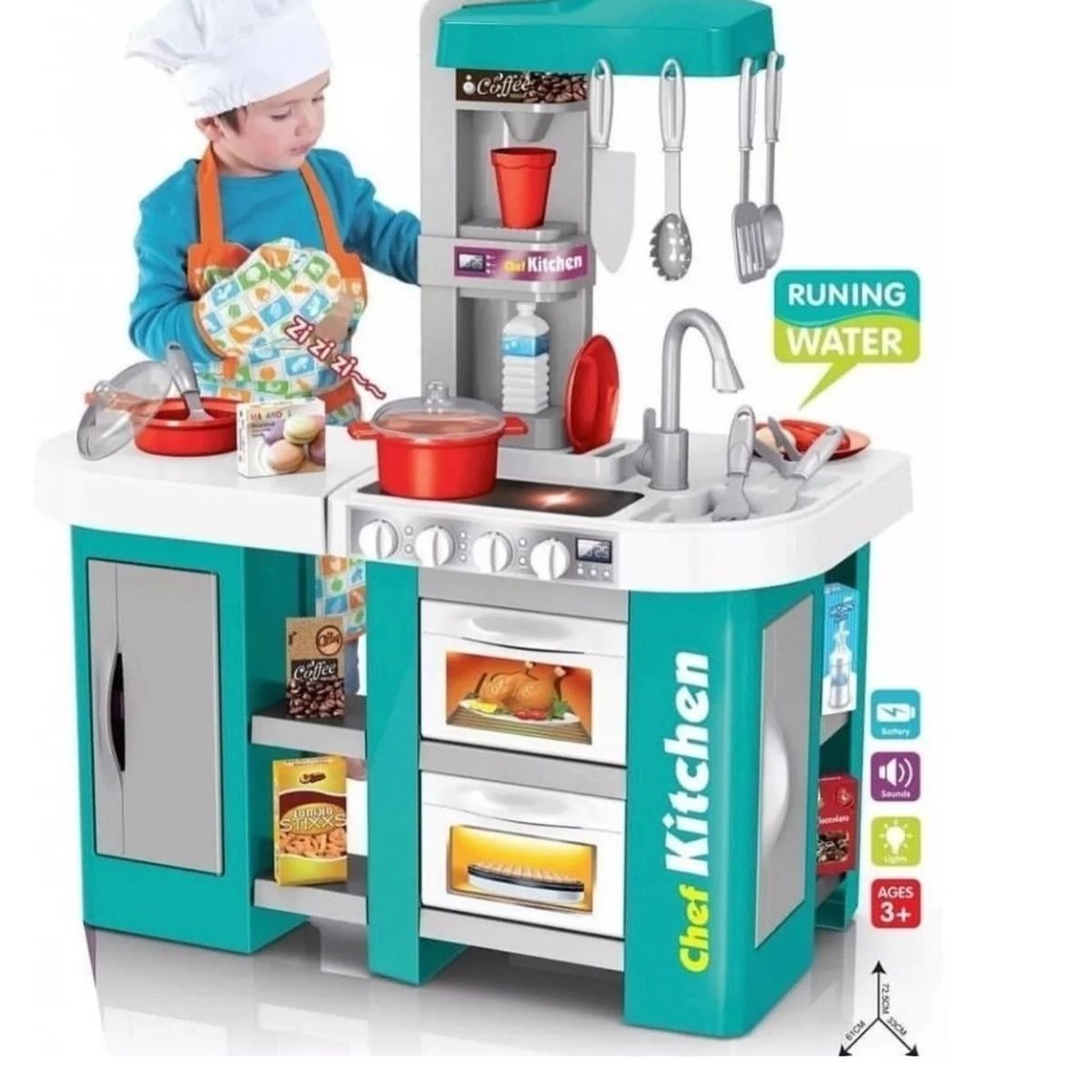 GENERICO - Gran Cocina Juguete con Luces y Sonido 53 PCS