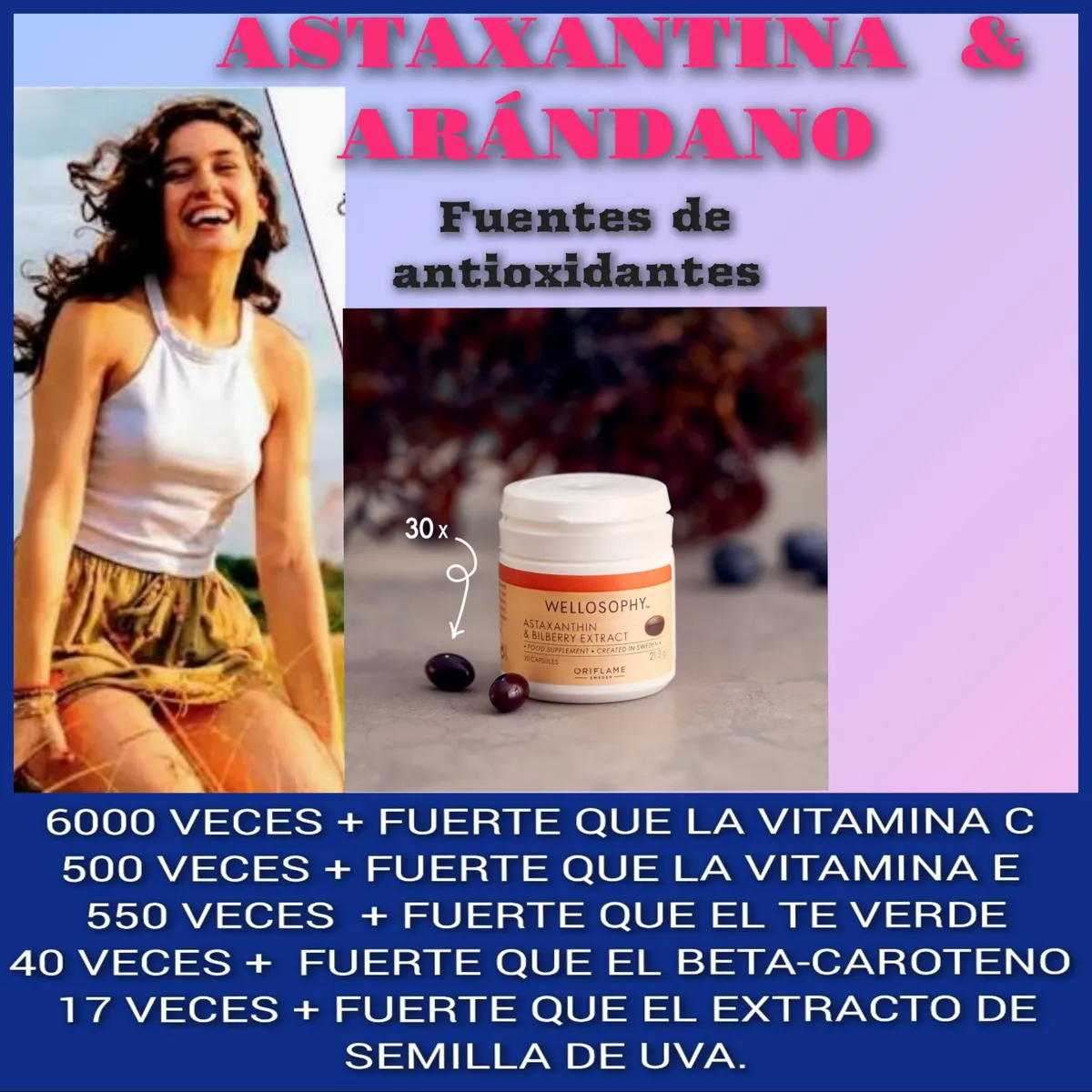ORIFLAME - ASTAXANTINA CON ARANDANOS - ORIFLAME  - MADE IIN SUECIA