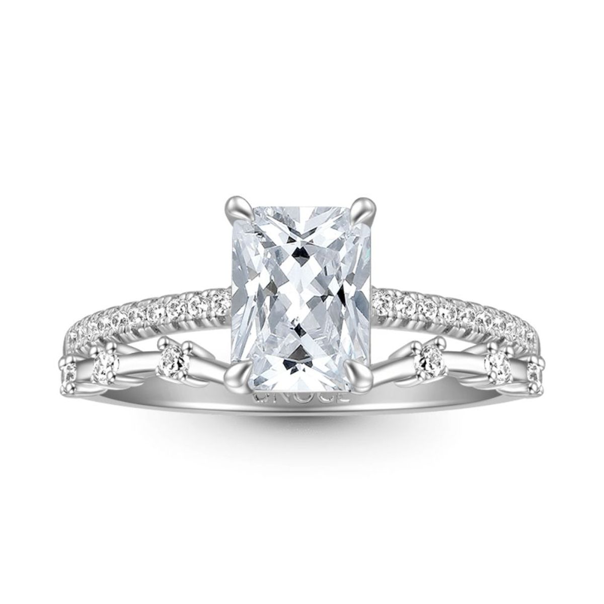 GENERICO - Anillo De Compromiso Con Corte Rectangular Elegante De Gnoce