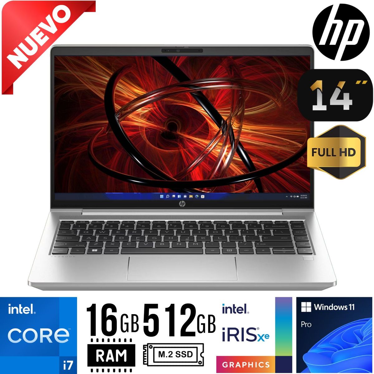 HP - LAPTOP HP 440 G11 Core i7 1355U 14" FULL HD RAM 16GB SSD 512GB W11 PRO