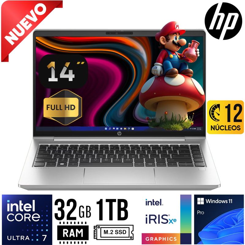 HP - LAPTOP HP 440 G11 Ultra 7 155U 14" FULL HD RAM 32GB SSD 1TB W11 PRO