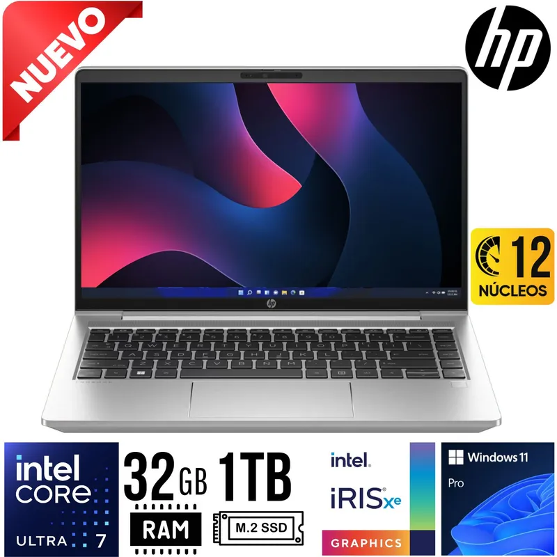 HP - LAPTOP HP 440 G11 Ultra 7 155U 14" FULL HD RAM 32GB SSD 1TB W11 PRO