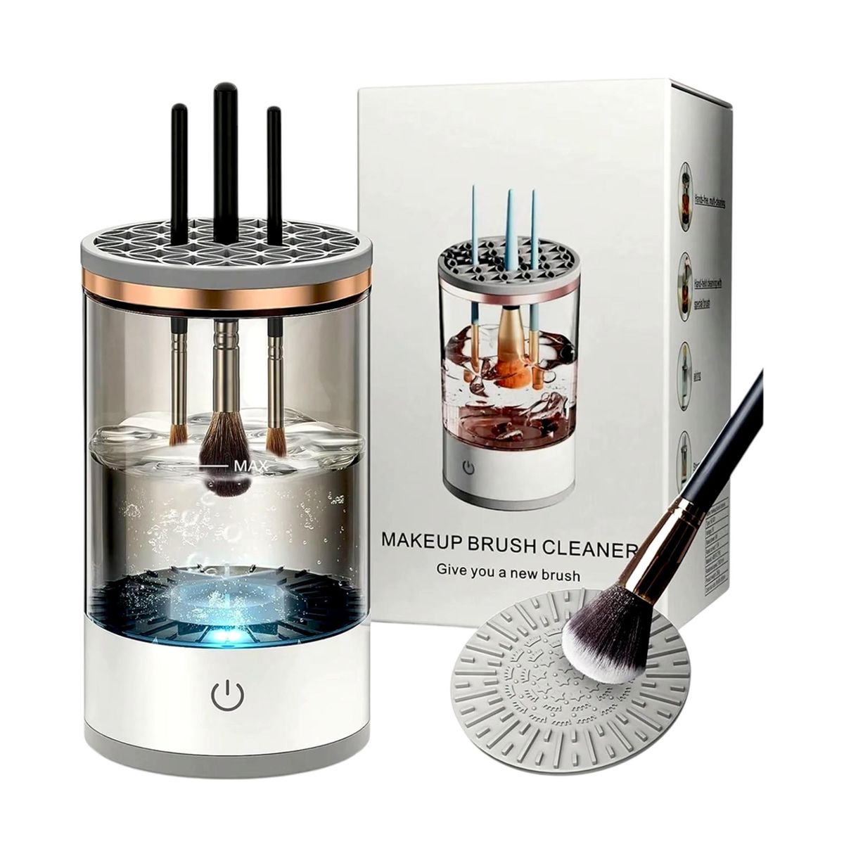 GENERICO - Limpiador de brochas de maquillaje electrico