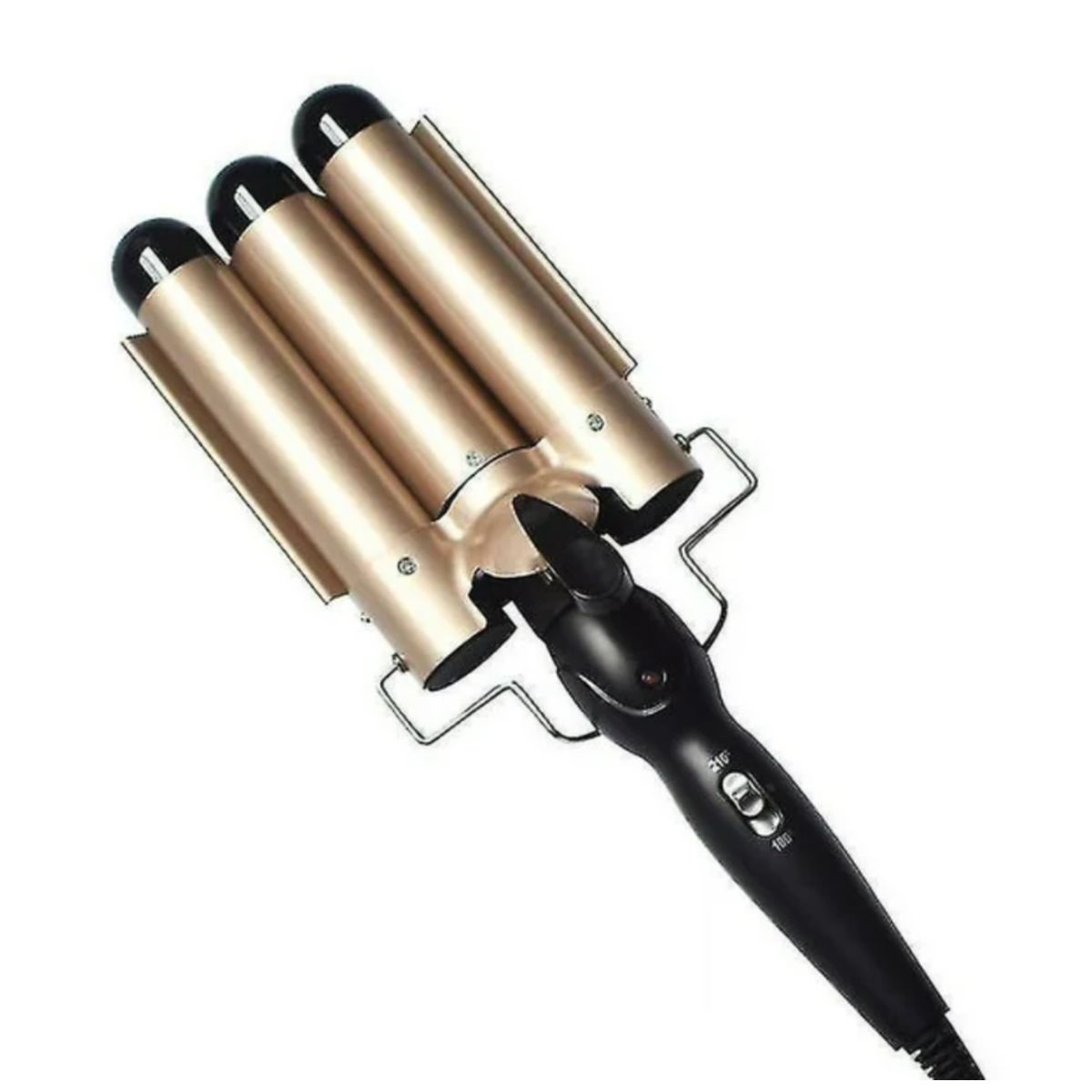 GENERICO - Rizador Profesional Ondulador de 3 Barriles para Cabello - Dorado