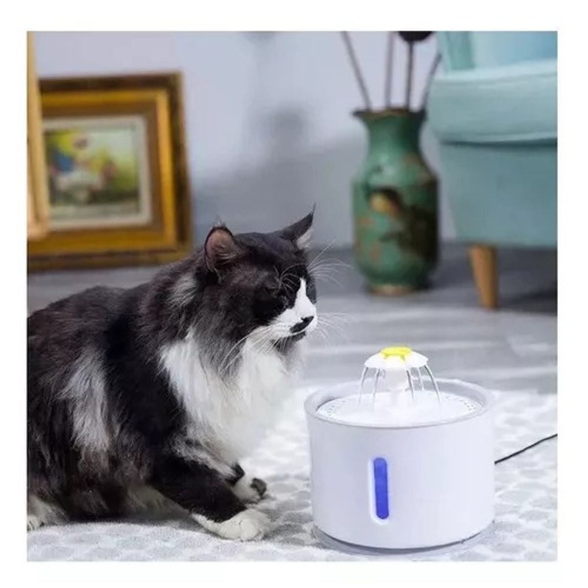 GENERICO - FUENTE BEBEDERO PARA MASCOTAS 2.4 L - GRIS