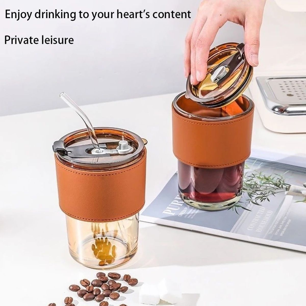 GENERICO - Set de dos tazas de cristal de café