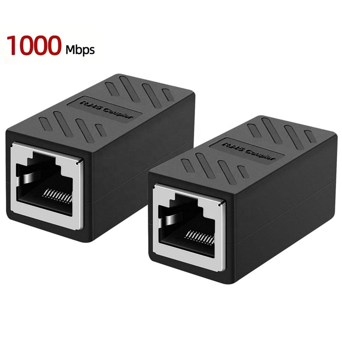 OEM - Acoplador RJ45 Hembra a Hembra 1000Mbps Cat 5 6 7 Extensor- 2 Unidades