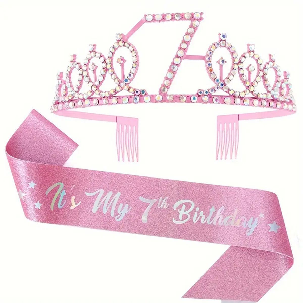 GENERICO - CORONA DE CUMPLEAÑOS PARA NIÑA EDAD DE 7 AÑOS