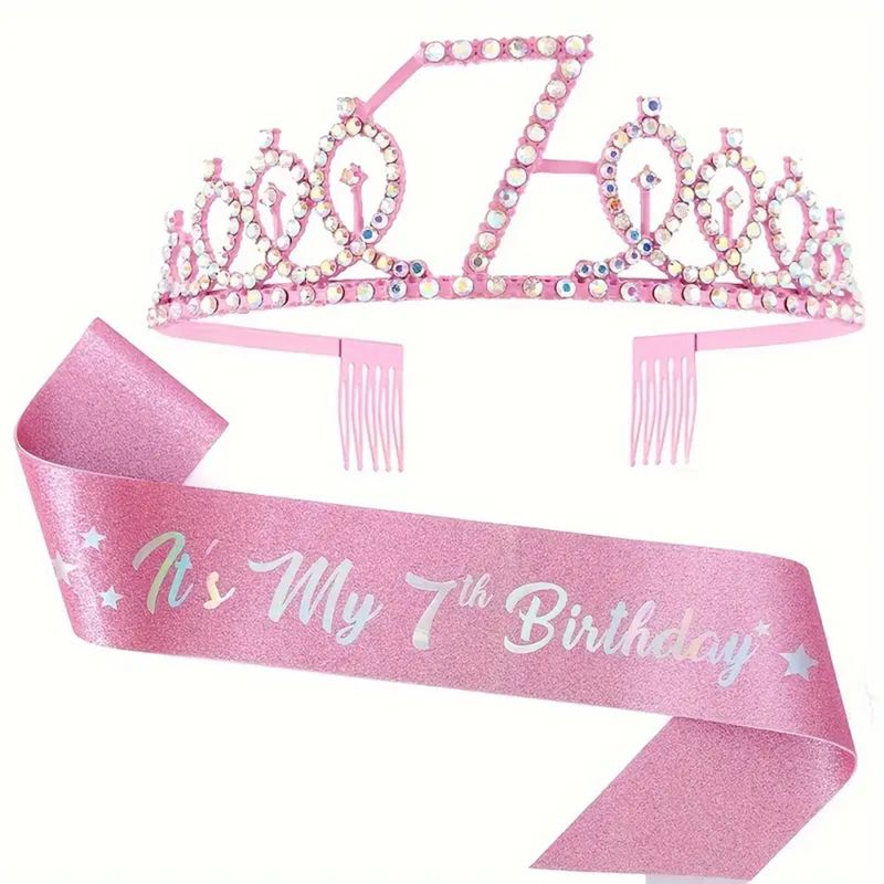 GENERICO - CORONA DE CUMPLEAÑOS PARA NIÑA EDAD DE 7 AÑOS