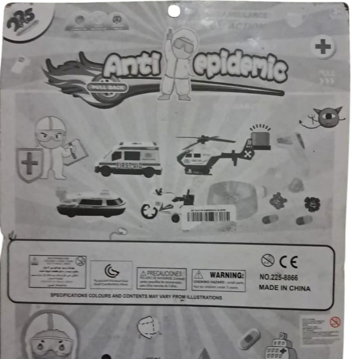 GENERICO - SET ANTEPIDEMIC CON VEHICULOS Y ACCESORIOS DE MEDICINA JUEGO