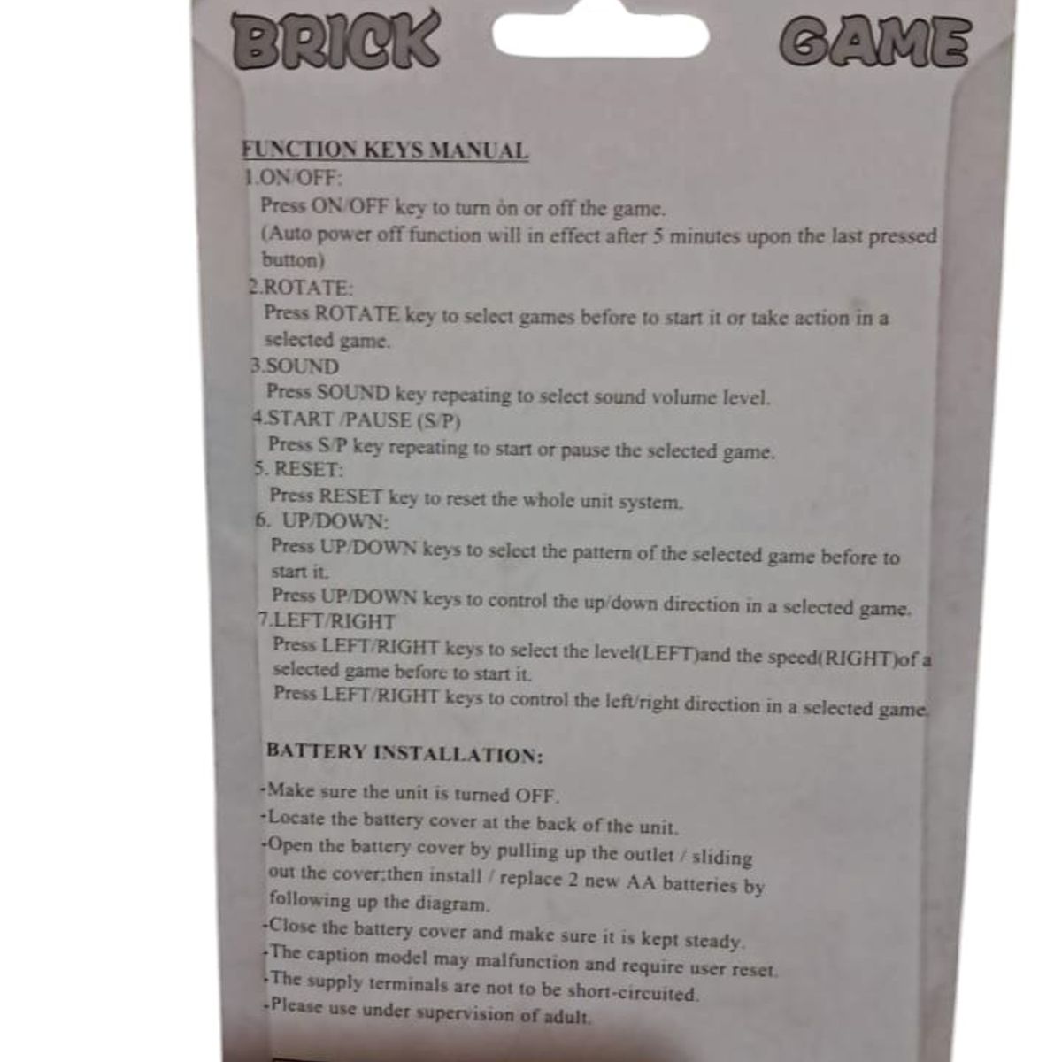 GENERICO - BRICK GAME CONSOLA PORTATIL DE JUEGOS CLASICOS