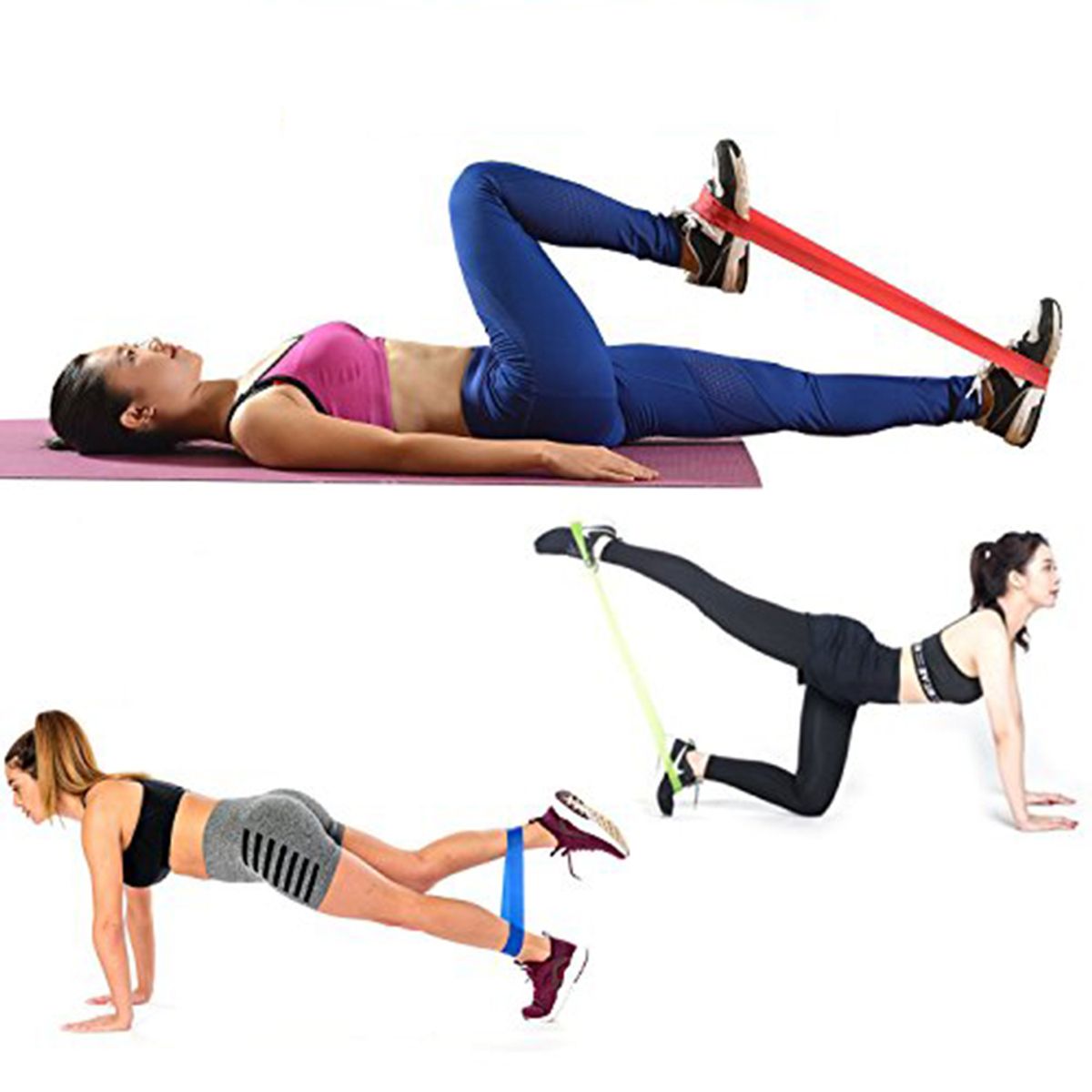 RISUTIMPORT - Set 5 Bandas Elásticas De Resistencia Cerradas + Bolso