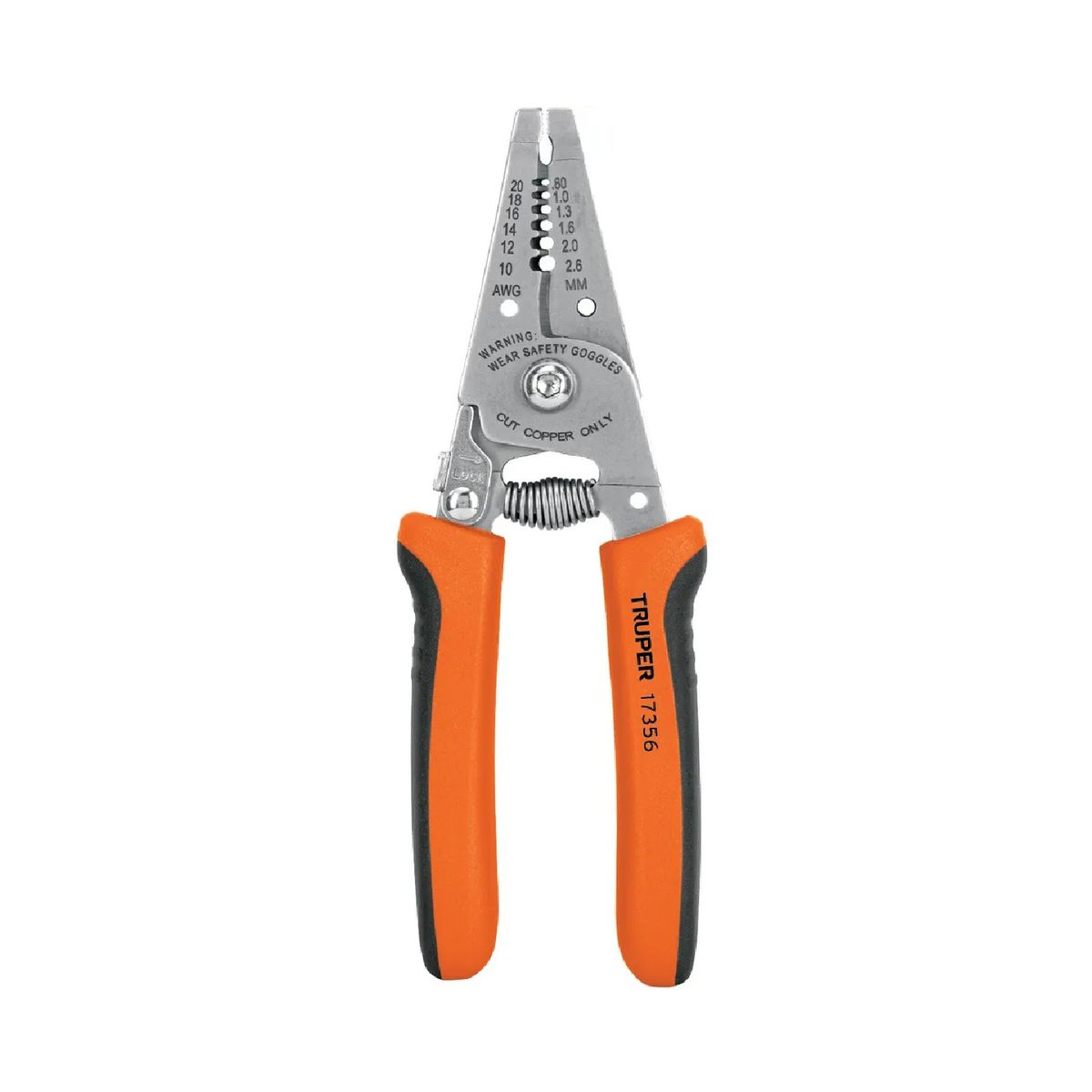 TRUPER - Alicate Electricista pelacables 6" 26 a 16 AWG, 17356 Truper