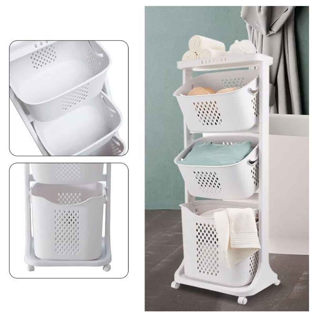 GENERICO - Cesta De 3 Niveles - Color Blanco