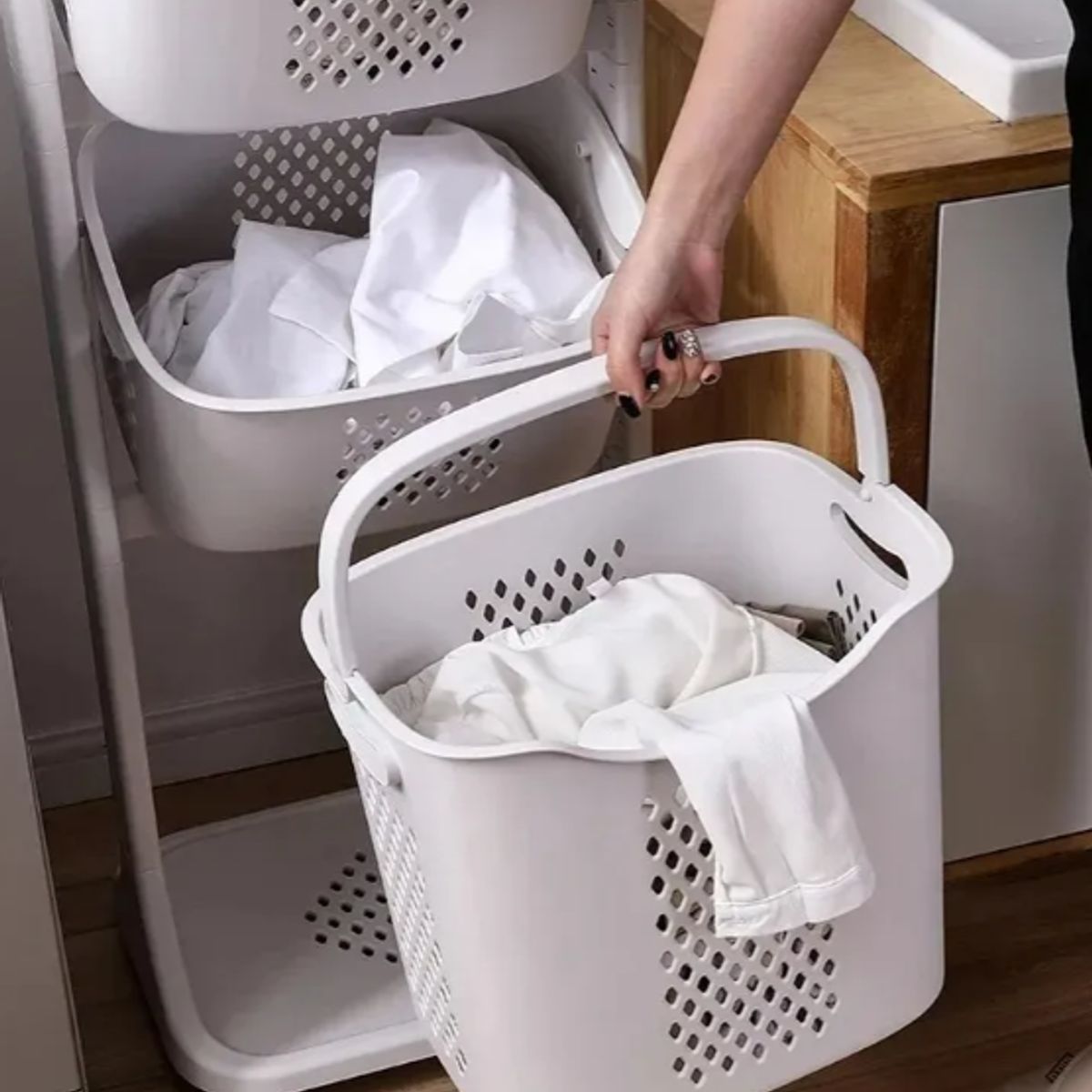 GENERICO - Cesta De 3 Niveles - Color Blanco