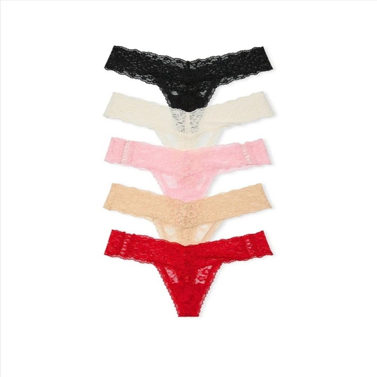VICTORIA'S SECRET - Panty Hilo Pack 5 unidades Encaje Victorias Secret
