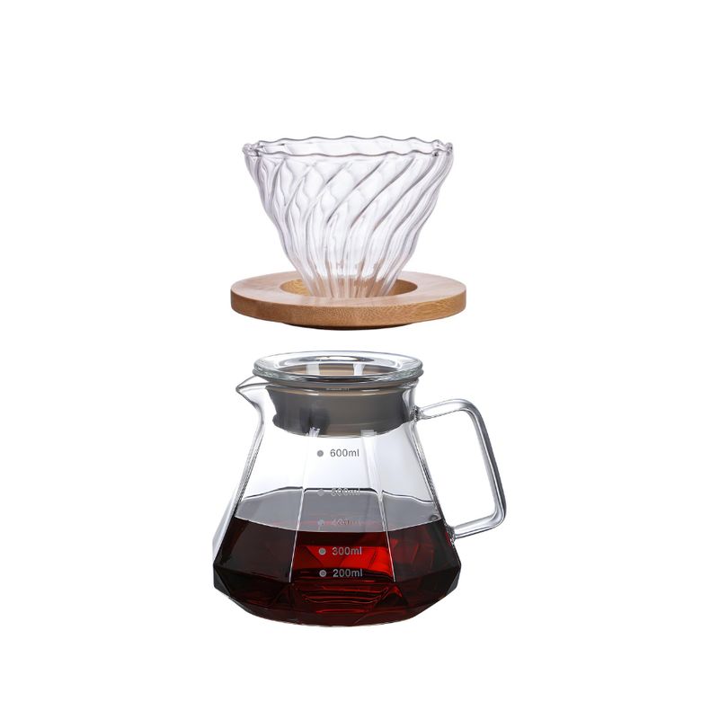 GENERICO - Dripper v60 base de madera + Jarra de café GRATIS filtro de papel