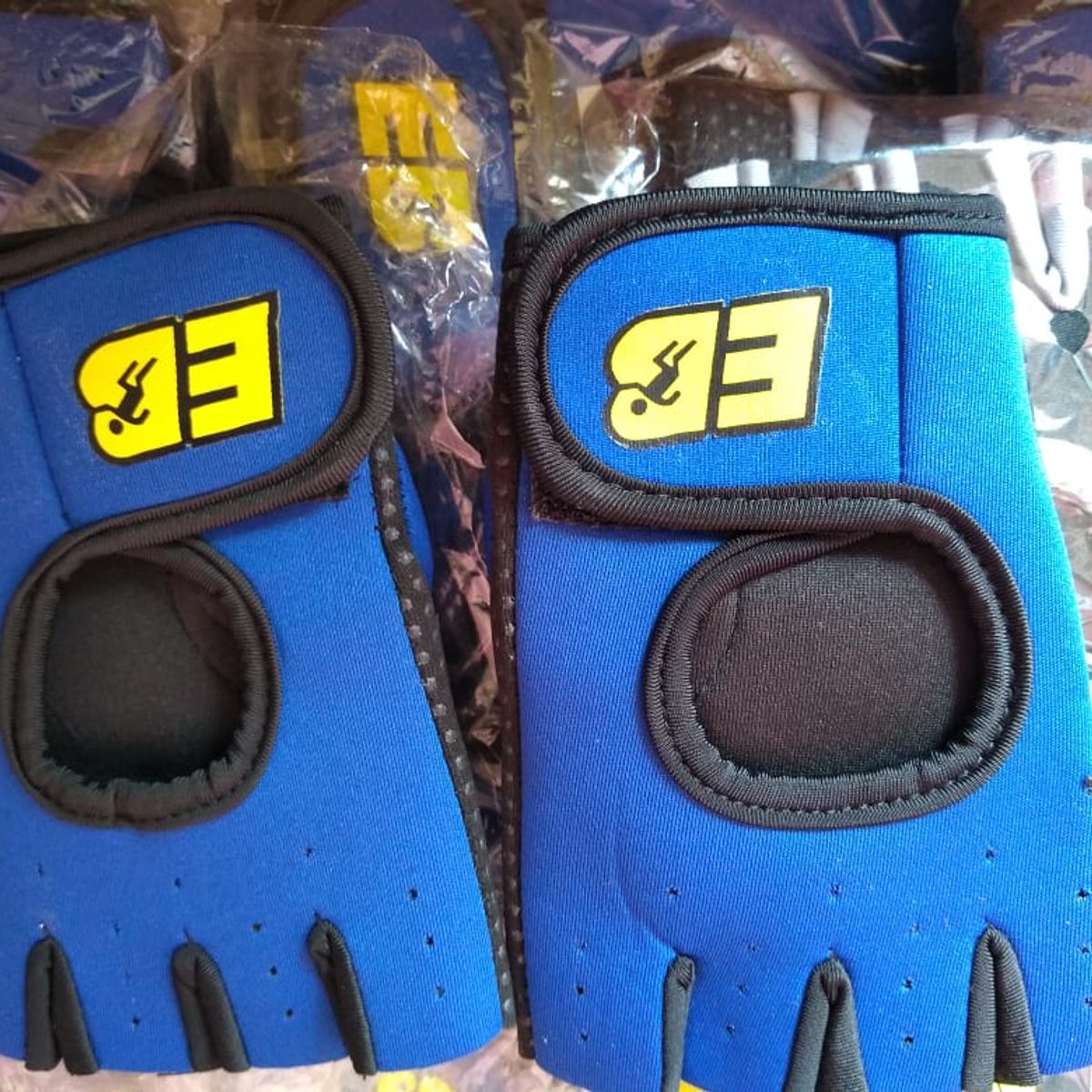 RISUTIMPORT - Guantes Para Gimnasio Antideslizante Azul Unisex Talla Media