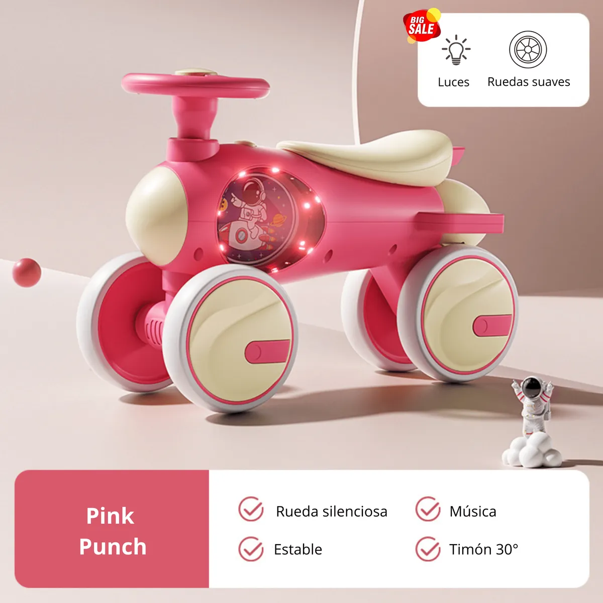 GENERICO - Carrito Equilibrio Avión Espacial Infantil