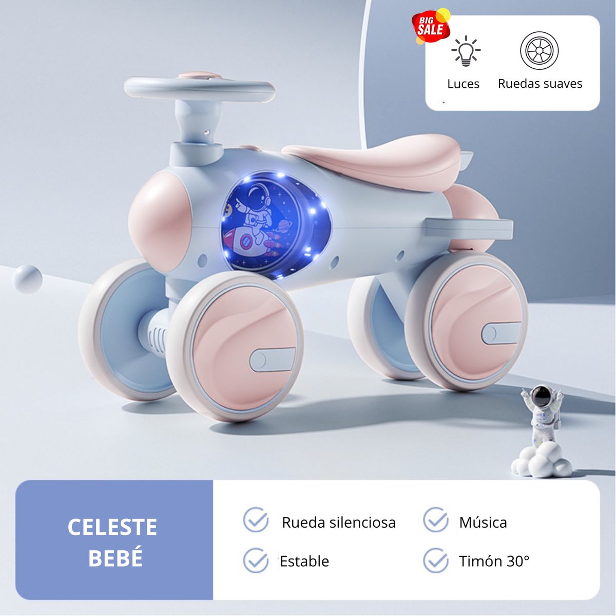 GENERICO - Carrito Equilibrio Avión Espacial Infantil