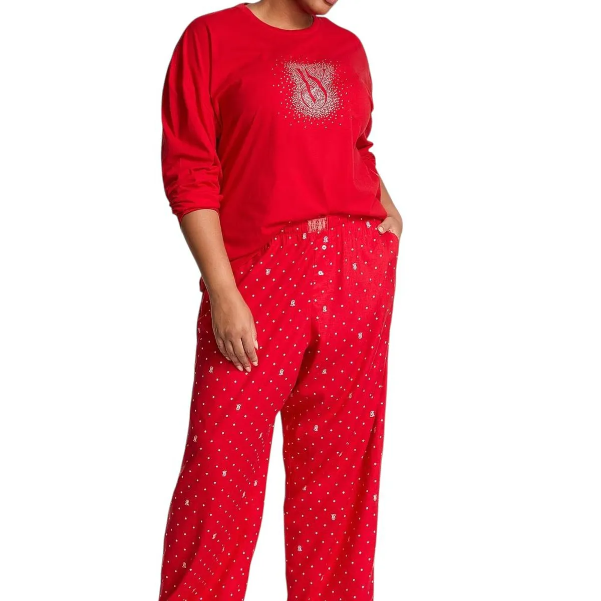 VICTORIA'S SECRET - Pijama Roja Con Logo Brillante Victorias Secret