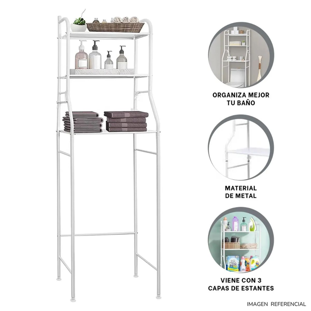 GENERICO - ESTANTE ORGANIZADOR PARA BAÑO DE 3 NIVELES