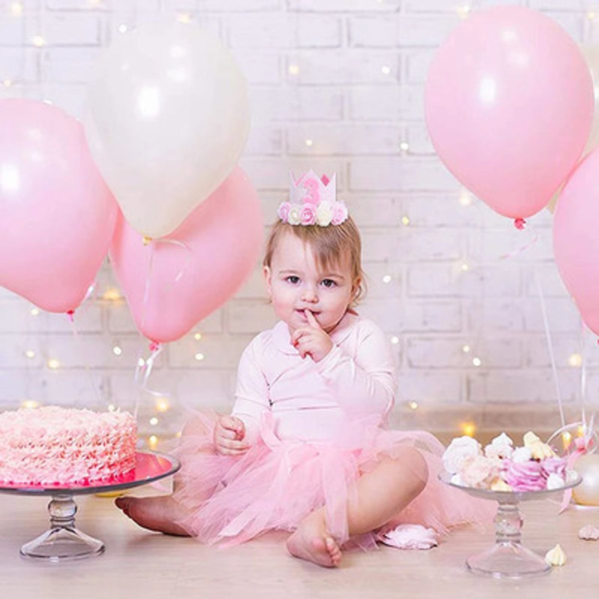 GENERICO - CORONA PARA BEBE NIÑA COLOR ROSA