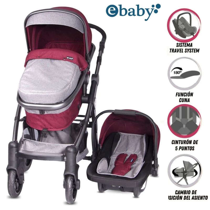 EBABY - Coche de Paseo Tainy Deluxe  Rojo