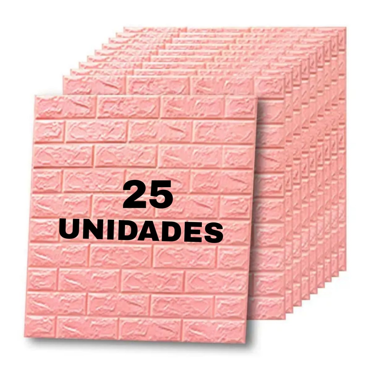 GENERICO - Papel tapiz espuma 3D pegatinas adhesivas 25 und Rosa