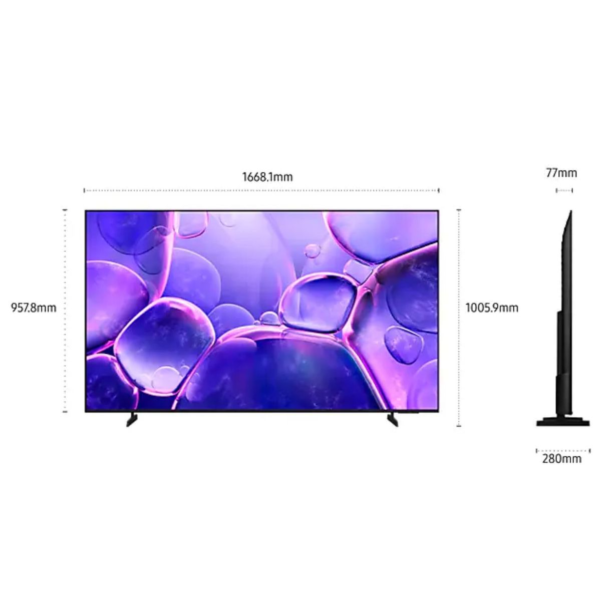 SAMSUNG - Televisor Samsung Smart TV 75"Crystal UHD 4K UN75U8000FGXPE - Nuevo 2025