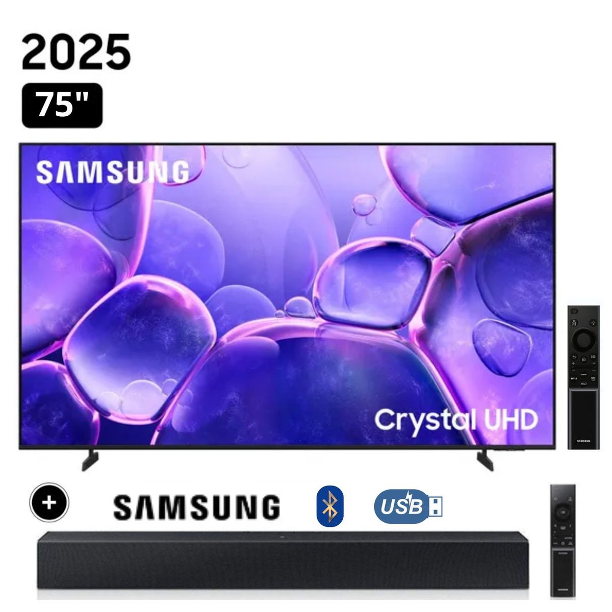SAMSUNG - Televisor Samsung Smart TV 75 Crystal UHD 4K UN75U8000FGXPE + Soundbar HW-B400