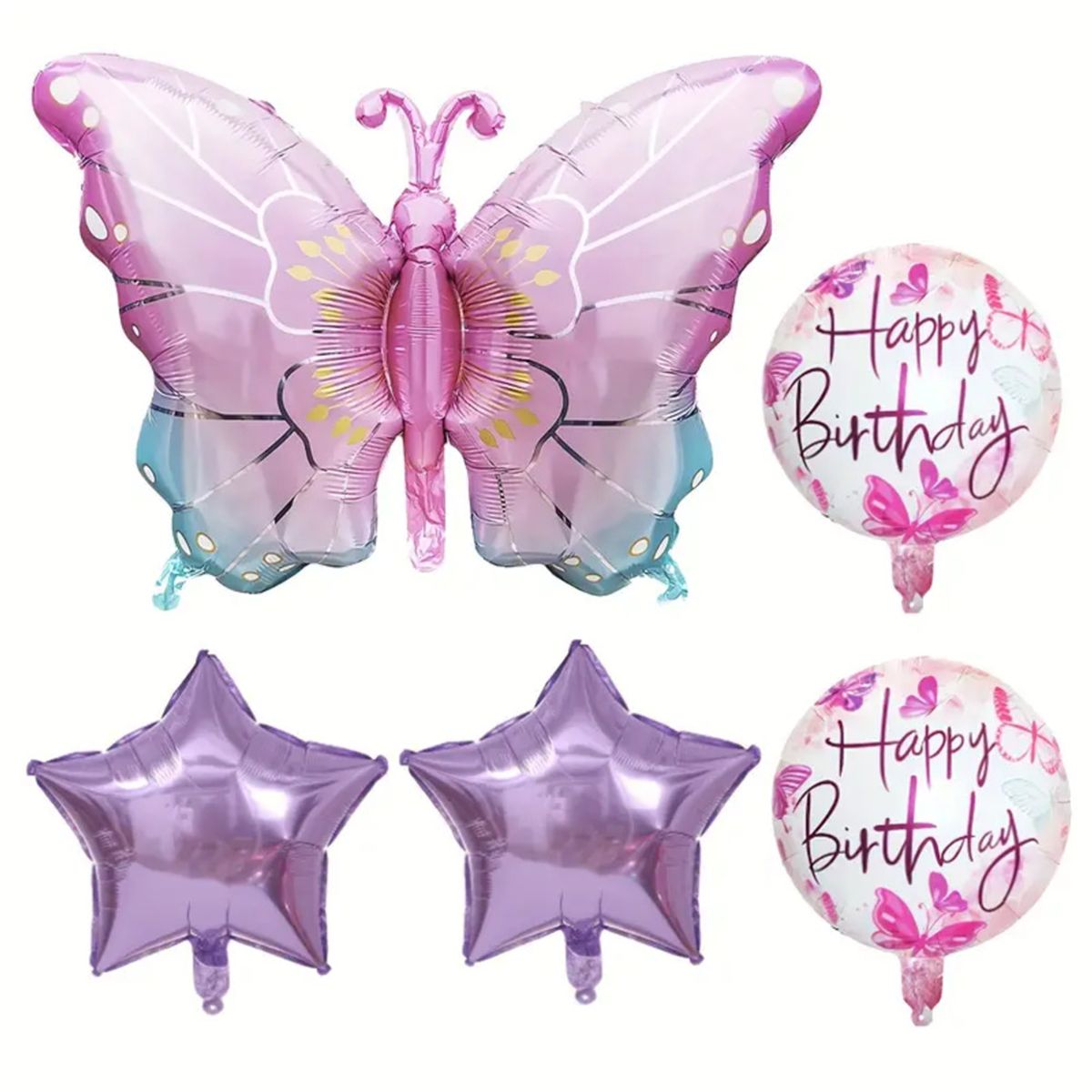 GENERICO - GLOBOS DE 5 PIEZAS DE TEMATICA DE MARIPOSAS