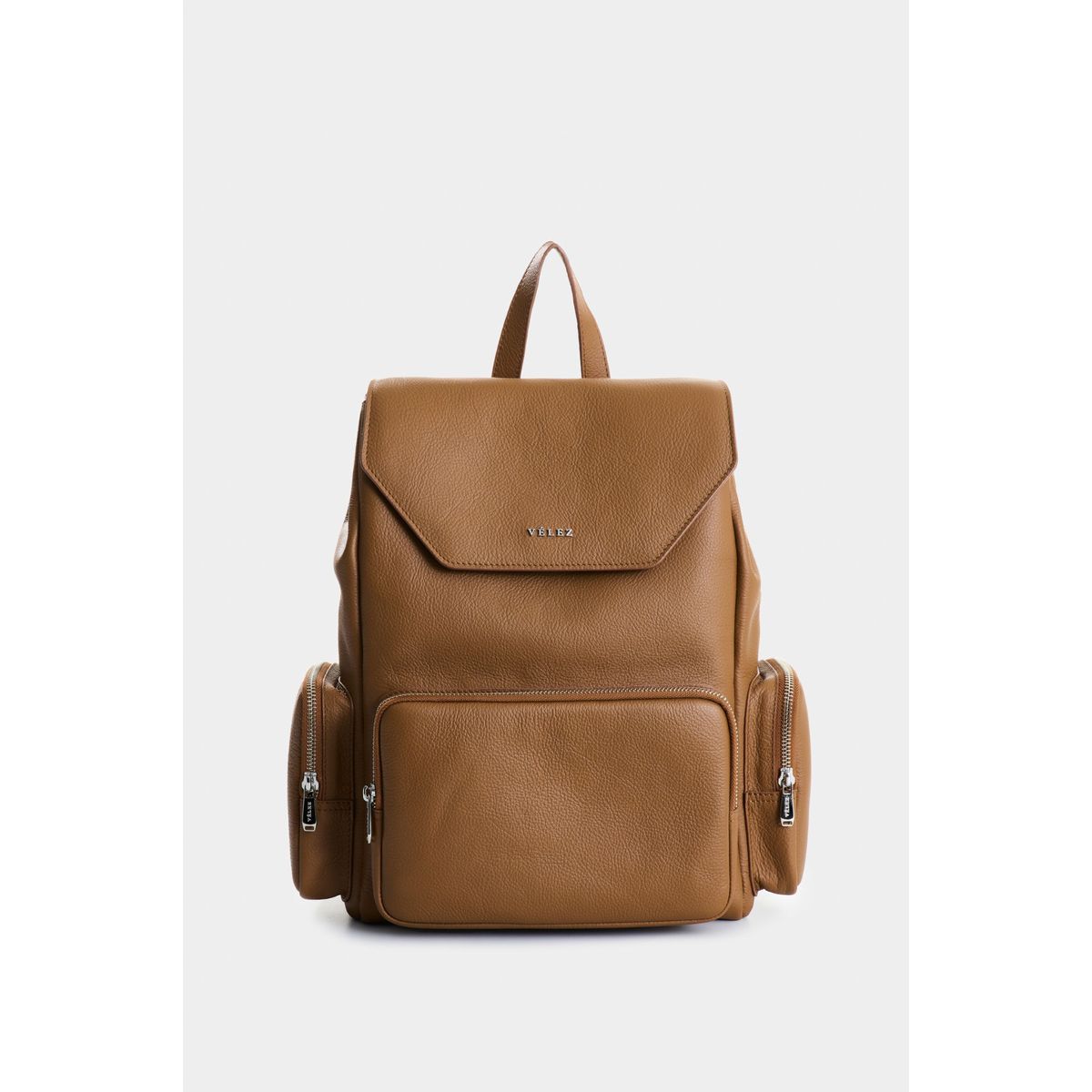 VELEZ - Vélez Mochila Silene De Cuero Para Mujer Tapa Hexagonal Miel