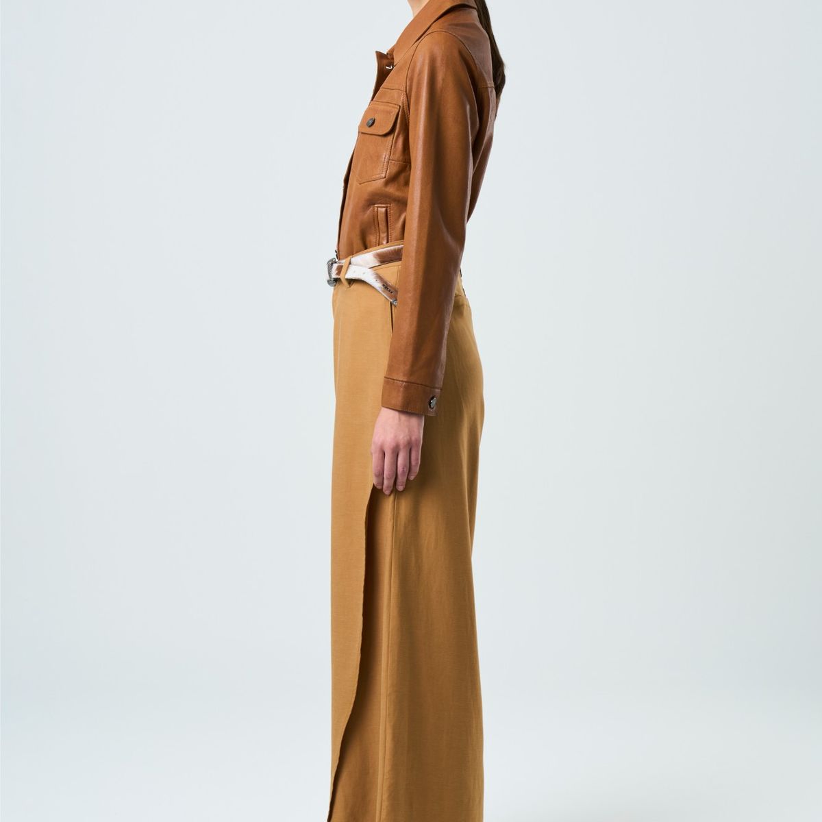 VELEZ - Vélez Pantalón Palazzo Soren Mujer Fit Holgado Cafe Claro