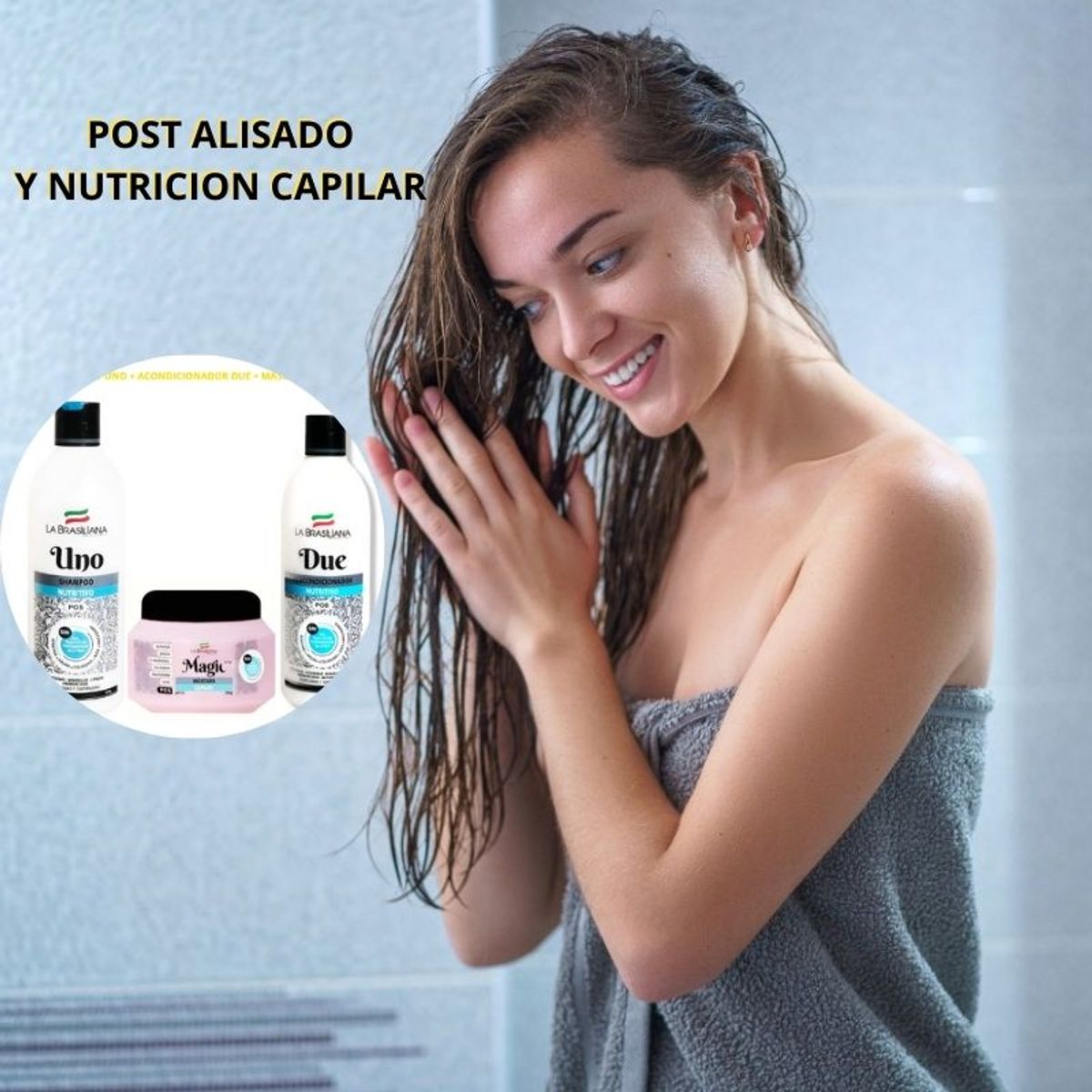 LA BRASILIANA - Kit Post Shampoo + Acondicionador + Mascarilla 500 gr La Brasiliana