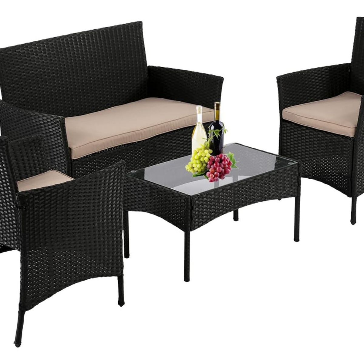 ANYHOGAR - Juego De Living De Terraza Brisa 4 Piezas Para Exterior