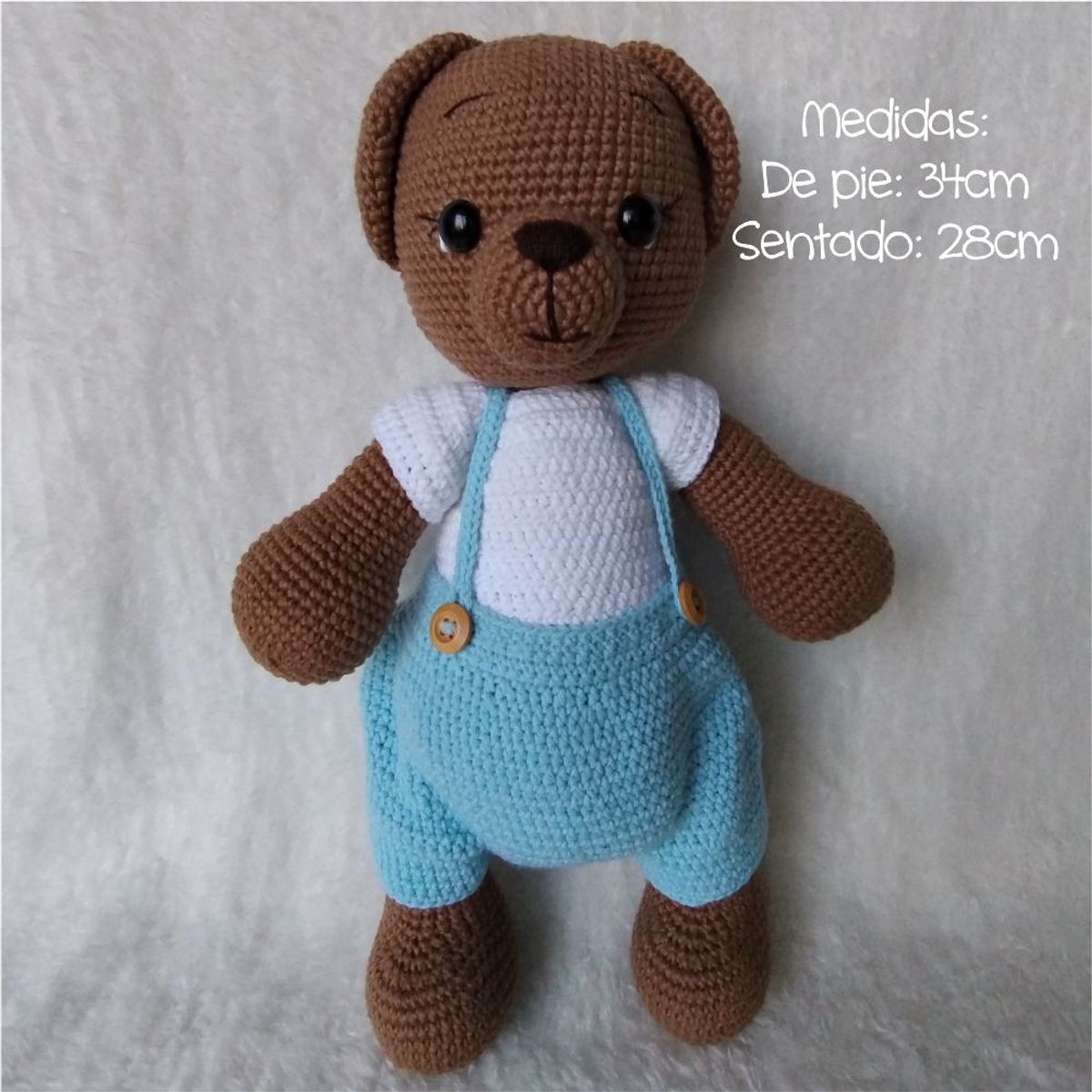 GENERICO - Osito amigurumi 34cm oso peluche adorno