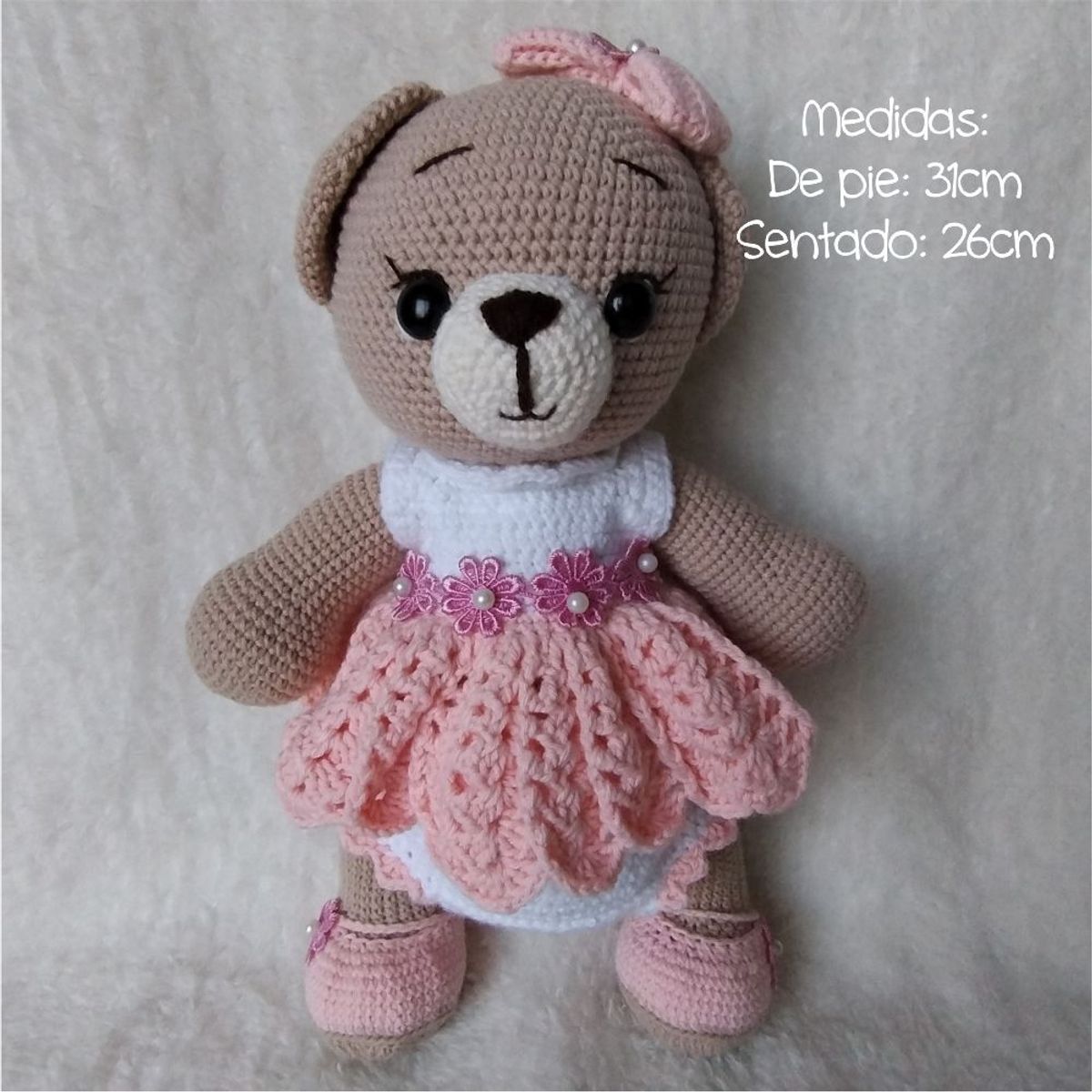 GENERICO - Osito amigurumi 31cm oso peluche adorno