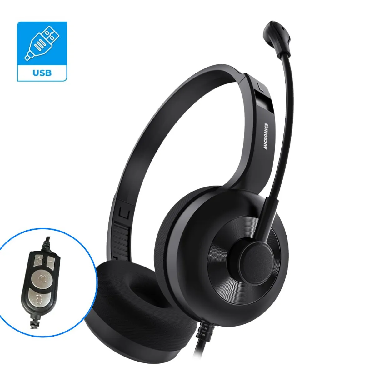 MICRONICS - AUDIFONO CON MICROFONO MICRONICS CON CABLE Y BOTONES